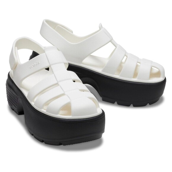 Crocs Stomp Fisherman Platform Sandals in Chalk White Womens Size 9 NEW - Picture 1 of 5